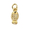 Brass Micro Pave Cubic Zirconia Pendants, Fish Charms, Long-Lasting Plated, Lead Free & Cadmium Free, Rack Plating, with Jump Ring, Real 18K Gold Plated, 13x6x2mm, Hole: 3.5mm