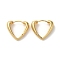 Rack Plating Brass Heart Hoop Earrings, Lead Free & Cadmium Free, Long-Lasting Plated, Real 18K Gold Plated, 18x5mm