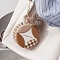 PU Leather and Velvet Jewelry Storage Box Keychain, with Iron Finding, Camel, 19cm