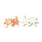 Rack Plating Alloy Enamel Connector Charms, Autumn Maple Leaf Links, with Crystal Rhinestone, Lead Free & Cadmium Free & Nickel Free, Orange Red, 26.5x27.5x2.5mm, Hole: 1.6~1.8mm