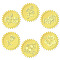 6 Patterns Aluminium-foil Paper Adhesive Embossed Stickers, For Envelope Seal, Flower, 165x211mm, Stickers: 50mm, 12 sheets/set