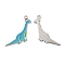 Christmas Alloy Enamel Pendants, Long-Lasting Plated, with Glitter Powder, Cadmium Free & Nickel Free & Lead Free, Platinum, Dinosaur, 27x32x1.3mm, Hole: 1.8mm