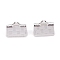 304 Stainless Steel Ribbon Crimp Ends, Silver, 7x10x5mm, Hole: 1.2x0.5mm