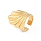 Ion Plating(IP) 304 Stainless Steel Open Cuff Rings, for Women, Real 18K Gold Plated, 21mm