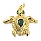 Rack Plating Brass Cubic Zirconia Pendants, Cadmium Free & Lead Free, Sea Turtle, Real 18K Gold Plated, 22.5~23x24x5mm