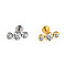 316L Surgical Stainless Steel & G23 Titanium Crystal Rhinestone Labrets for Women Men, Stainless Steel Color, 6mm, Pin: 1.2mm