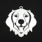 Non-Tarnish 201 Stainless Steel Pendants, Laser Cut, Dog Head, Stainless Steel Color, 32x31x1mm, Hole: 1.6mm
