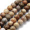 Natural Fossil Coral Beads Strands, Round, 4mm, Hole: 0.8mm, about 90pcs/strand, 14.96''(38cm)