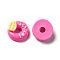 Opaque Resin Imitation Food Decoden Cabochons, Donut, Camellia, 19~20x8~10.5mm