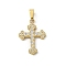 Ion Plating(IP) 304 Stainless Steel Micro Pave Cubic Zirconia Pendants, Cross Charms, Golden, 17.5x13x2mm, Hole: 4x2.5mm