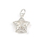 925 Sterling Silver Hollow Star Charms, with Jump Rings, Silver, 14.5x12x4.5mm, Hole: 3.5mm