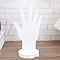 Hand Shaped Wood Rings Display Stands, Desktop Jewelry Holder for Rings, Bracelets, White, 9x13cm