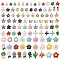 100Pcs 100 Style Alloy Enamel Charms, Mixed Shapes, Mixed Color, 10.5~25.5x9~17.5x1.5~5mm, 1pc/style