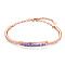 Brass Bangles, with Grade AAA Cubic Zirconia and Austrian Crystal, Rose Gold, 6 inch(15cm)