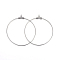 Tarnish Resistant 304 Stainless Steel Pendants, Hoop Earring Findings, Ring, Stainless Steel Color, 49x45x1.8mm, 21 Gauge, Hole: 1mm, Inner Size: 42.5x44mm, Pin: 0.7mm