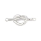 Rack Plating Brass Connector Charms, Long-Lasting Plated, Lead Free & Cadmium Free, Heart, Platinum, 25x9.5x4mm, Hole: 1.2mm