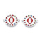 Alloy Rhinestone Enamel Connector Charms, Flat Round with Virgin Mary Links, Cadmium Free & Lead Free, Platinum, Colorful, 23x18x2mm, Hole: 1.4mm