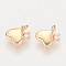 Brass Charms, with Cubic Zirconia, Nickel Free, Real 18K Gold Plated, Heart, Golden, 7x6x2mm, Hole: 1mm