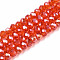 Electroplate Glass Beads Strands, AB Color Plated, Faceted, Rondelle, Orange Red, 2.3~2.7x2mm, Hole: 0.4mm, about 144~150pcs/strand, 28~29cm