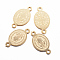 Ion Plating(IP) 304 Stainless Steel Links connectors, Oval with Saint Benedict, Golden, 16x9x0.8mm, Hole: 1mm
