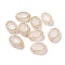 Plating Acrylic Beads, Golden Metal Enlaced, Frosted, Oval, Moccasin, 17.5x13.5x6mm, Hole: 1.6mm, about 610pcs/500g