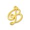 Alloy Finding Pendants, Lead Free & Cadmium Free & Nickel Free, Letter B, Antique Golden, 22.5mm long, 16.5mm wide, 2mm thick, hole: 1.5mm