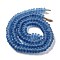 Handmade Nepalese Lampwork Beads, Frosted, Rondelle, Steel Blue, 9~9.5x4.5~5mm, Hole: 1.8mm, about 133pcs/strand, 25.20''(64cm)