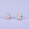 Printed Round Silicone Focal Beads, Thistle, 15x15mm, Hole:2mm