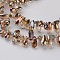 Electroplate Glass Beads Strands, Top Drilled Beads, Faceted Teardrop, Dark Goldenrod, 9x4mm, Hole: 1mm, about 102pcs/strand, 13.3 inch