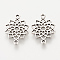 Tibetan Style Alloy Links connectors, Flower, Cadmium Free & Lead Free, Chakra Sahasrara, Antique Silver, 20x14x1.5mm, Hole: 1mm