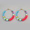 Bohemian Style Handmade Polymer Clay Heishi Beads Hoop Earrings for Girlfriend