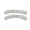Hollow Out Brass Tube Beads, Cadmium Free & Nickel Free & Lead Free, Curved Tube, Real Platinum Plated, 50x13.5x7.5mm, Hole: 5.5mm