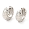 Rack Plating Brass Cuff Earrings for Women, Lead Free & Cadmium Free, Long-Lasting Plated, Ring, Platinum, 13x14x5mm