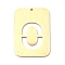 Ion Plating(IP) 304 Stainless Steel Pendants, Rectangle with Alphabet, Hollow, Letter.O, 32x22x1mm, Hole: 1.5mm