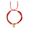Bohemian Style Glass Seed Braided Bead Bracelets, Evil Eye & Oval with Virgin Marry Jewelry for Women, Red