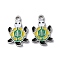 304 Stainless Steel Pendants, with Enamel, Turtle Charm, Stainless Steel Color, 17x11x1.5mm, Hole: 1.8mm