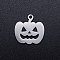 Tarnish Resistant 201 Stainless Steel Pendants, Pumpkin Jack-O'-Lantern Jack-o-Lantern, Halloween Theme, Stainless Steel Color, 15x14.5x1mm, Hole: 1.5mm