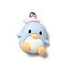 Opaque Resin Pendants, Penguin Charms, with Platinum Tone Iron Findings, Alice Blue, 24.5x18x8mm, Hole: 2mm