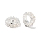 Alloy Beads, with ABS, Large Hole Beads, Rondelle, Silver, 12x5mm, Hole: 7mm