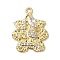 Rack Plating Brass Cubic Zirconia Pendants, Cadmium Free & Lead Free, Hollow Polygon, Golden, 20x15.5x3mm, Hole: 1.5mm