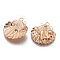 Alloy Pendants, Long-Lasting Plated, Scallop Shell Shape, Light Gold, 28x25.5x4.5mm, Hole: 2.5mm