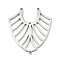Non-Tarnish 304 Stainless Steel Chandelier Component Links, Laser Cut, Collar, Stainless Steel Color, 25x22.5x1mm, Hole: 1mm