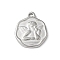 304 Stainless Steel Pendants, Heptagon with Angel, Stainless Steel Color, 21x18x2.5mm, Hole: 2mm