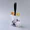 Plastic Transparent Gift Bag, Storage Bags, Self Seal Bag, Top Seal, Rectangle, with Cartoon Card and Sling, Hole and Nail, Yellow, 32.5x17x7cm, 10set/bag