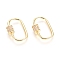 Brass Micro Pave Cubic Zirconia Screw Carabiner Lock Charms, for Necklaces Making, Quick Links, Oval, Clear, Golden, 24x16x2mm