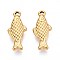 304 Stainless Steel Pendant Cabochon Settings, Fish, Ion Plating(IP), Real 18K Gold Plated, 20.5x9x3.5mm, Hole: 1.4mm