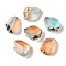 Transparent Spray Paint Glass Beads, Faceted, Nuggets, Chocolate, 16.5x12.5x8.5mm, Hole: 1.2mm