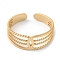 304 Stainless Steel Hollow Knot Open Cuff Rings, Real 14K Gold Plated, US Size 7 1/4(17.5mm)