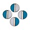 Transparent Resin & Wood Pendants, Flat Round, Two Tone, Steel Blue, 28.1x3.8mm, Hole: 2mm