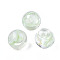 Transparent Acrylic Cabochons, with Shell, Round, Light Green, 12x11mm